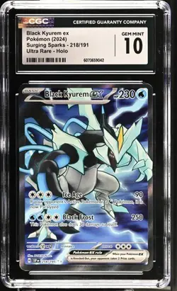 CGC Gem Mint 10: Black Kyurem ex (218/191) Pokemon Surging Sparks (EN) - Image 1