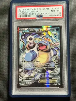 Pokemon 2016 Blastoise EX Promo Black Star XY122 PSA 8 Red & Blue Collection - Image 1