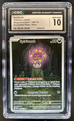 2025 Pokemon Mega Evolution Spiritomb Illustration Rare #148/132 CGC 10 - Image 1