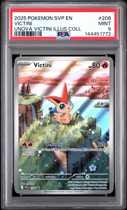 2025 POKEMON SVP PROMO UNOVA VICTINI ILLUSTRATION COLLECTION #208 VICTINI PSA 9 - Image 1
