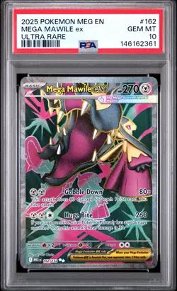 2025 POKEMON MEG EN-MEGA EVOLUTION ULTRA RARE #162 MEGA MAWILE EX PSA 10 - Image 1