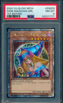 PSA 8 NM-MT YuGiOh MP24-EN009 QUARTER CENTURY SECRET RARE Dark Magician Girl 1st - Image 1