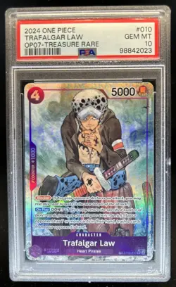 2024 One Piece The Best Trafalgar Law Super Rare #ST10-010 PSA 10 GEM MINT - Image 1