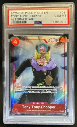 2025 One Piece The Best Vol. 2 Tony Chopper Promo Alternate Art #OP10-011 PSA 10 - Image 1