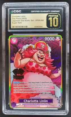 2025 ONE PIECE CHARLOTTE LINLIN SUPER RARE CGC 10 PRISTINE OP08-069 RC7 - Image 1