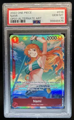 2022 One Piece Romance Dawn Nami Alternate Art #OP01-016 PSA 10 GEM MINT - Image 1