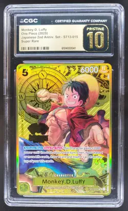 2025 ONE PIECE MONKEY D. LUFFY JAPANESE SUPER RARE ST13-015 CGC 10 PRISTINE RC7 - Image 1