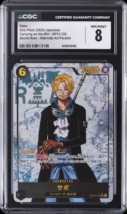 2025 ONE PIECE CARRYING ON HIS WILL JPN ALTERNATE ART SABO CGC 8 - Image 1