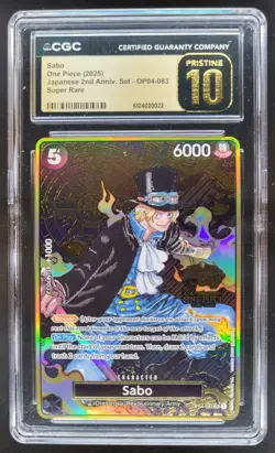 2025 ONE PIECE SABO JAPANESE SUPER RARE OP04-083 CGC 10 PRISTINE RC7 - Image 1