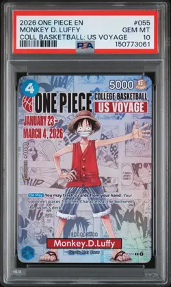 2026 ONE PIECE PROMOS ONE PIECE COLLEGE BK: US VOYAGE MONKEY D. LUFFY PSA 10 - Image 1