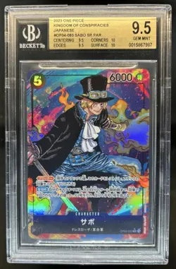 2023 One Piece Kingdom of Conspiracies Japanese Sabo Super Rare OP04-083 BGS 9.5 - Image 1