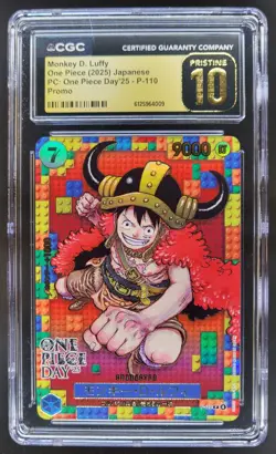 2025 ONE PIECE JAPANESE MONKEY D. LUFFY PROMO P-110 CGC 10 PRISTINE RC7 - Image 1