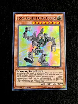 🔥YUGIOH • TOON ANCIENT GEAR GOLEM • SUPER RARE • DRL2-EN022 • 1st ED • VLP🔥 - Image 1