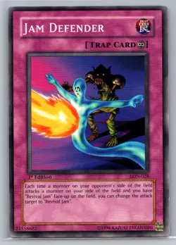 Jam Defender 1996 Yu-Gi-Oh! 1st Edition Labyrinth of Nightmare #LON-028 - Image 1