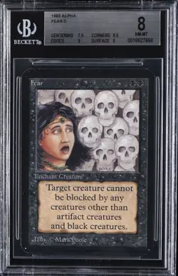 1993 MAGIC: THE GATHERING ALPHA FEAR C BGS 8 - Image 1