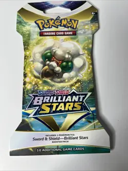 Pokemon Brilliant Stars Sleeved Booster Pack Factory Sealed Sword Shield TCG - Image 1