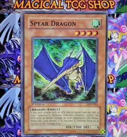 Yugioh Spear Dragon Legacy of Darkness 1st Edition Super Rare LOD-035 Konami - Image 1