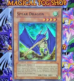 Yugioh Spear Dragon Legacy of Darkness 1st Edition Super Rare LOD-035 Konami - Image 3