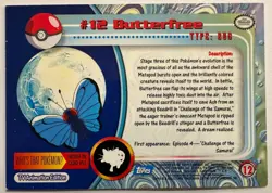 Butterfree # 12 - 1999 Pokemon Topps TV Animation Series 1 - Image 2