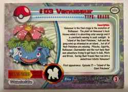 Venusaur #3 1999 Topps Pokemon Edition Series - Image 2