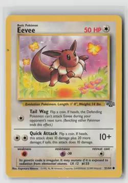 Eevee #51/64 Jungle 1st Edition Pokemon TCG MP - Image 1