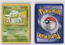 Bulbasaur #67/130 Base Set Pokemon TCG MP - Image 3