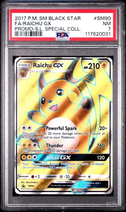 Black Star Promo Shining Legends Special Coll. # SM90 Full Art Raichu GX PSA 7 - Image 1