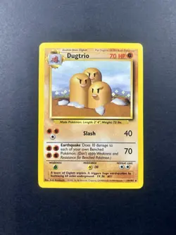 1999 Pokemon Dugtrio Unlimited Non Holo NM MNT Mint Vintage Rare Base Set #19 - Image 1