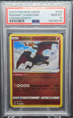 POKEMON Crown Zenith Radiant Charizard 020/159 PSA 10 Shiny Holo Rare English - Image 1