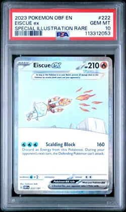 Pokemon OBF 222/197 - Obsidian Flames Eiscue ex Special Illustration Rare PSA 10 - Image 1