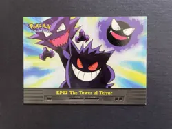 Ep22 The Tower Of Terror Pokemon 2000 Topps Blue Logo Card Gengar Haunter Gastly - Image 1