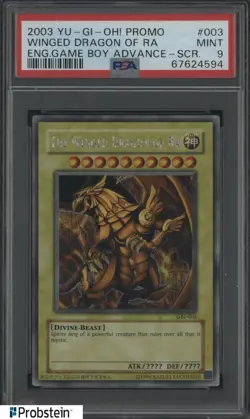 2003 Yu-Gi-OH! Promo Eng. Game Boy Advance Scr. #003 Winged Dragon Of Ra PSA 9 - Image 1