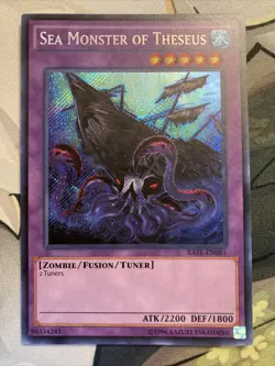 Yugioh! Sea Monster of Theseus - Unlimited Ed Secret Rare - RATE-EN081 - NM - Image 1