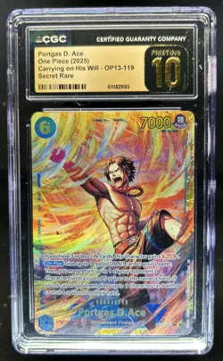 2025 One Piece Portgas D. Ace Special Card PRISTINE #OP13-119 CGC 10 - Image 1