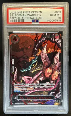 2025 One Piece St. Topman Warcury Special Alternate Art #OP13-089 PSA 10 - Image 1