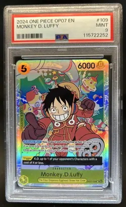 2024 One Piece 500 Years in the Future Monkey.D.Luffy Super Rare #OP07-109 PSA 9 - Image 1