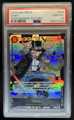 2023 One Piece Sabo SR Manga Alternate Art #OP04-083 PSA 10 GEM MINT GEM MT - Image 1