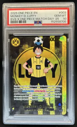 2025 One Piece X BVB Match Day Promo Monkey D Luffy #ST13-003 PSA 10 GEM MINT - Image 1