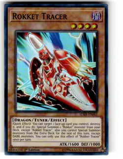 Yugioh! NM Rokket Tracer - SDRR-EN002 - Super Rare - 1st Edition - Image 1