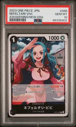 2023 One Piece Nefeltari Vivi #086 OP-05 Awakening of New Era Japanese PSA 10 - Image 1