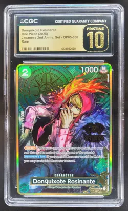 2025 ONE PIECE DONQUIXOTE DROSINANTE RARE OP05-030 CGC 10 PRISTINE RC7 - Image 1