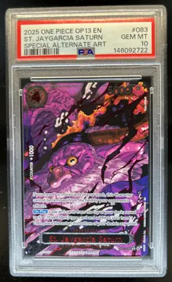 2025 One Piece St. Jaygarcia Saturn Special Alternate Art #OP13-083 PSA 10 - Image 1