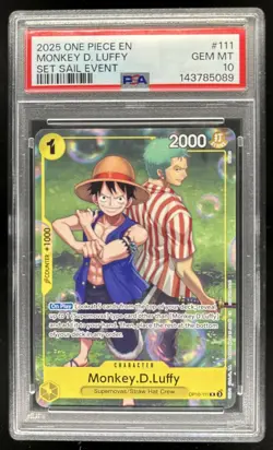 2025 One Piece Royal Blood OP10 Monkey.D.Luffy Rare #OP10-111 PSA 10 GEM MINT - Image 1