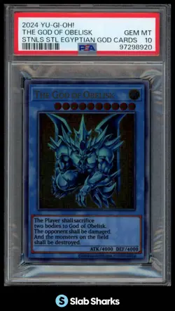 2024 YU-GI-OH! THE GOD OF OBELISK STAINLESS STEEL EGYPTIAN GOD CARDS PSA 10 - Image 1