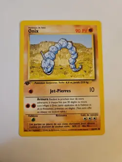 Pokemon 1999 French Onix Card 56/102 1st Edition Base Set - Image 1