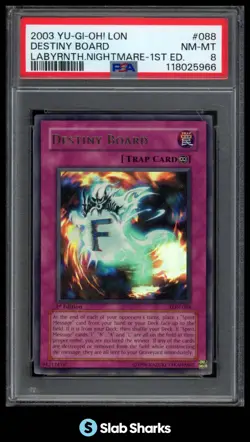 2003 YU-GI-OH! LABYRINTH OF NIGHTMARE 1ST EDITION LON-088 DESTINY BOARD PSA 8 - Image 1