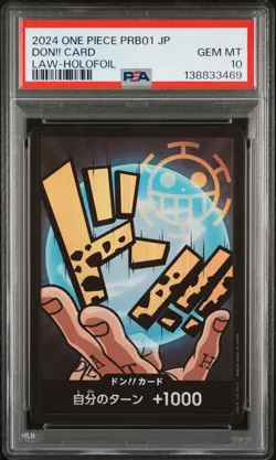 2024 ONE PIECE PRB01 TRAFALGAR LAW-FOIL DON!! CARD PSA 10 - Image 1