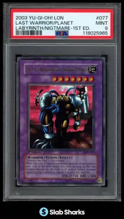 2003 YU-GI-OH! 1ST EDITION THE LAST WARRIOR FROM ANOTHER PLANET LON-077 PSA 9 - Image 1