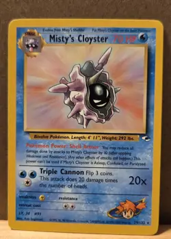 Misty's Cloyster Gym Heroes 29/132 Rare non-holo LP - ungraded Pokemon Card - Image 1