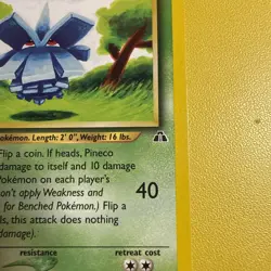 Pokemon Neo Discovery 61/75 Pineco 1st Edition Pokemon Card - Image 4